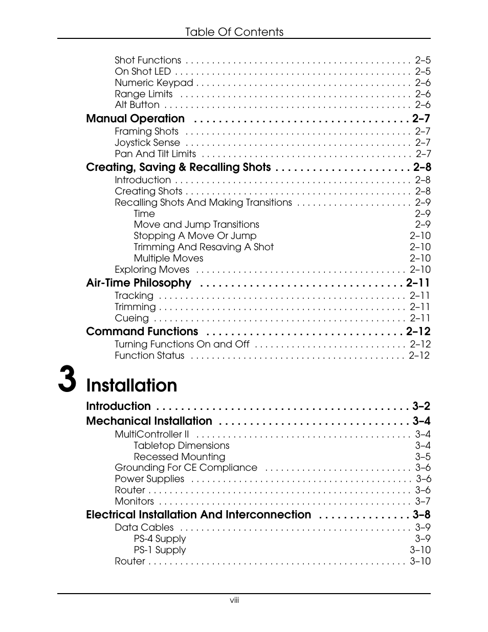 Installation | Vinten Radamec AutoCam Multicontroller II User Manual | Page 8 / 62