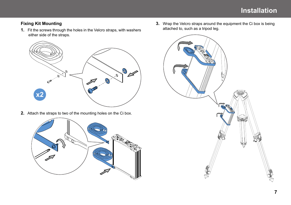 Fixing kit mounting, Installation | Vinten Radamec Ci Box ICE Interface User Manual | Page 9 / 20