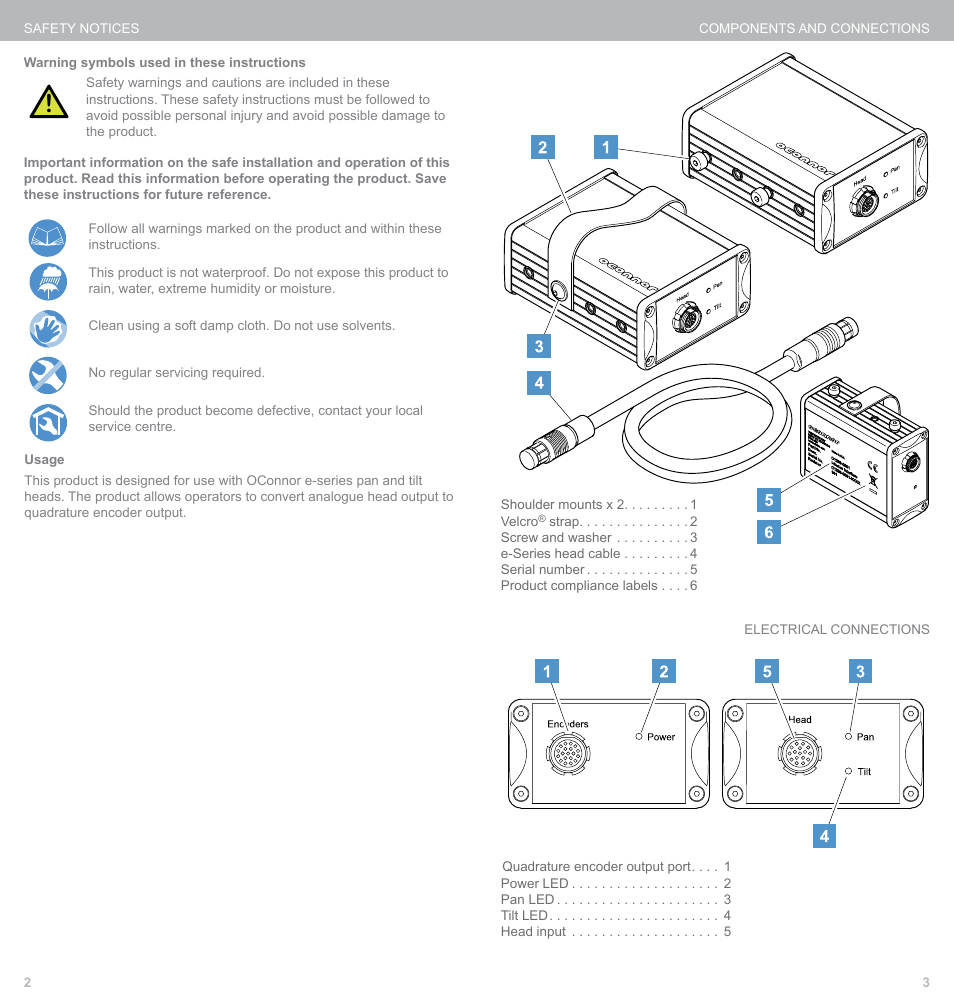 Vinten Radamec e-Series Interface User Manual | Page 3 / 7