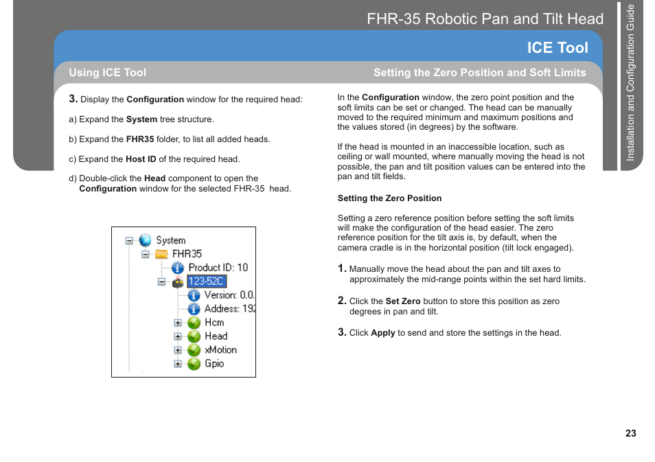 Fhr-35 pan and tilt head robotic ice tool | Vinten Radamec FHR-35 User Manual | Page 25 / 36