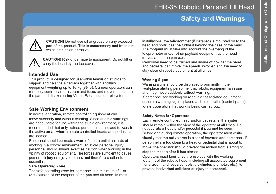 Vinten Radamec FHR-35 User Manual | Page 5 / 36