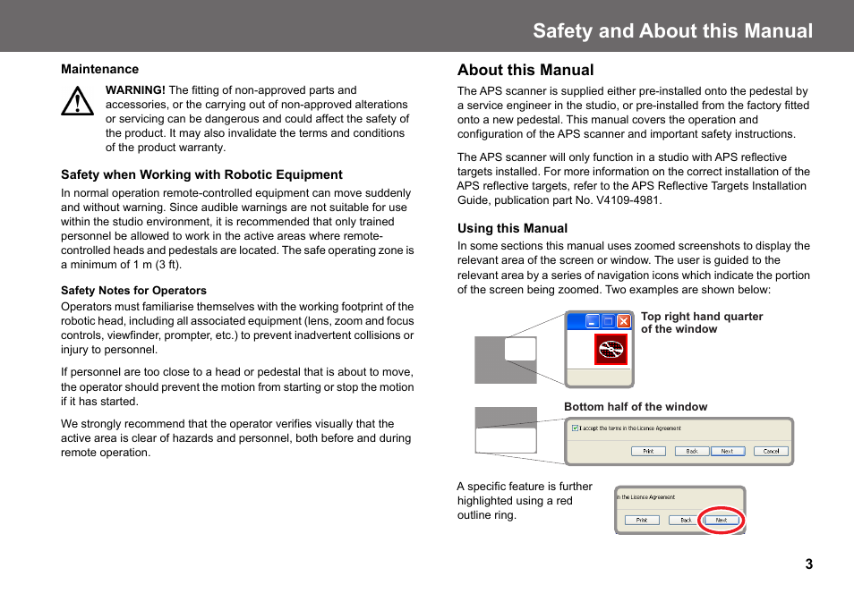 About this manual, Safety and about this manual | Vinten Radamec Fusion APS User Manual | Page 5 / 28
