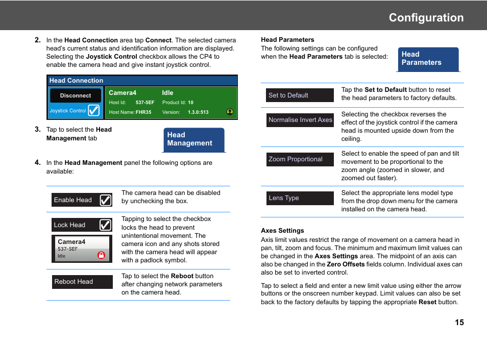 Configuration | Vinten Radamec Fusion CP4 User Manual | Page 17 / 36