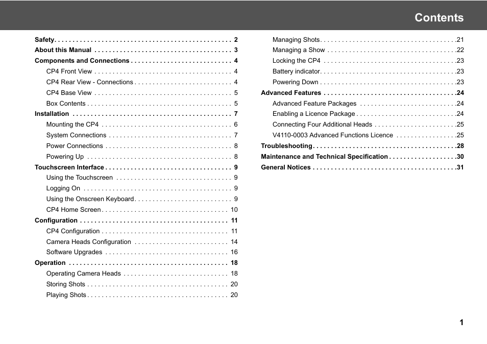 Vinten Radamec Fusion CP4 User Manual | Page 3 / 36