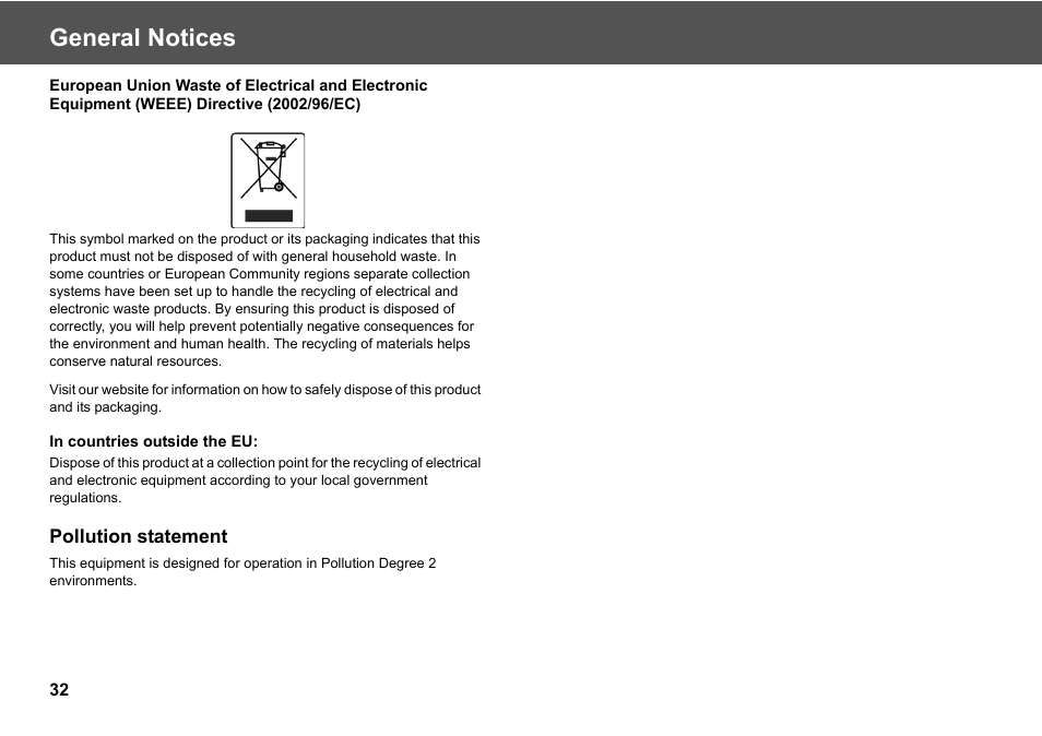 General notices | Vinten Radamec Fusion CP4 User Manual | Page 34 / 36