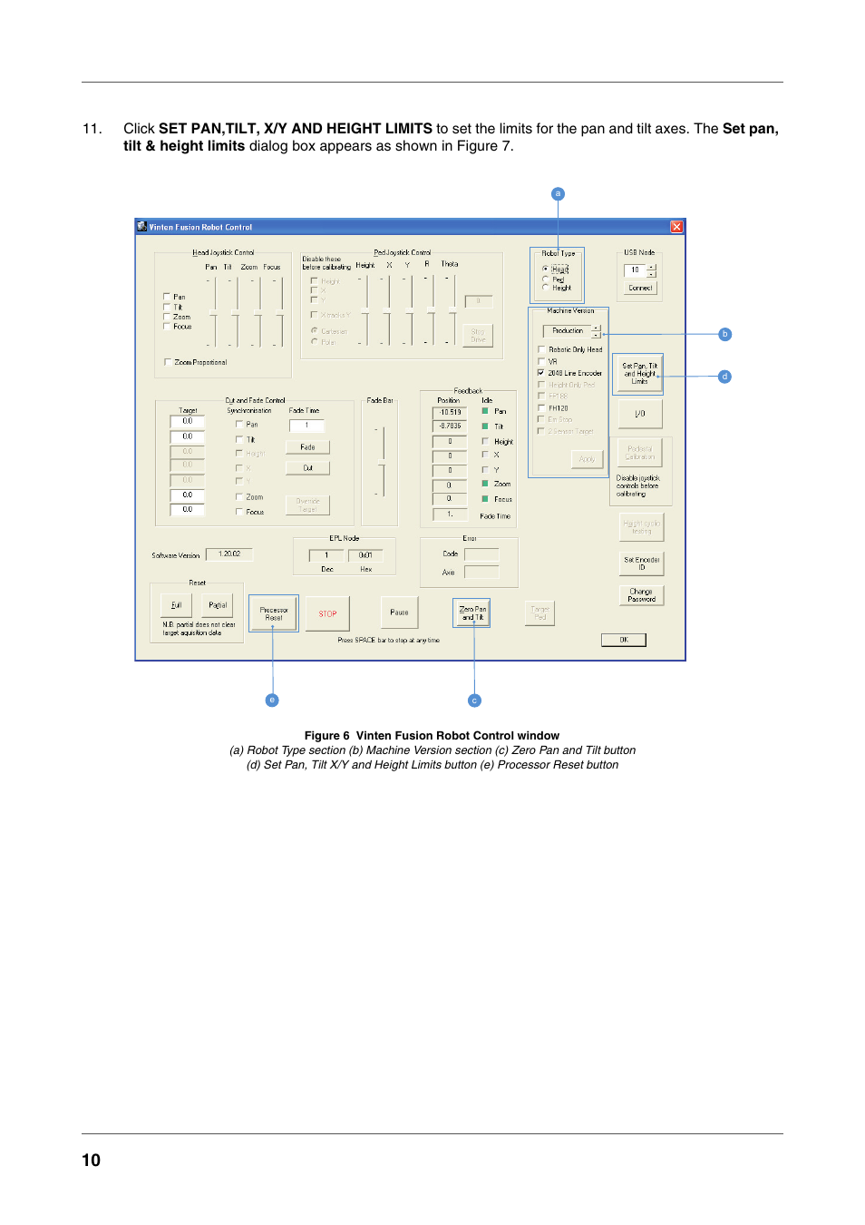 Figure 6, Vinten fusion robot control window | Vinten Radamec Fusion FH-100 User Manual | Page 23 / 38