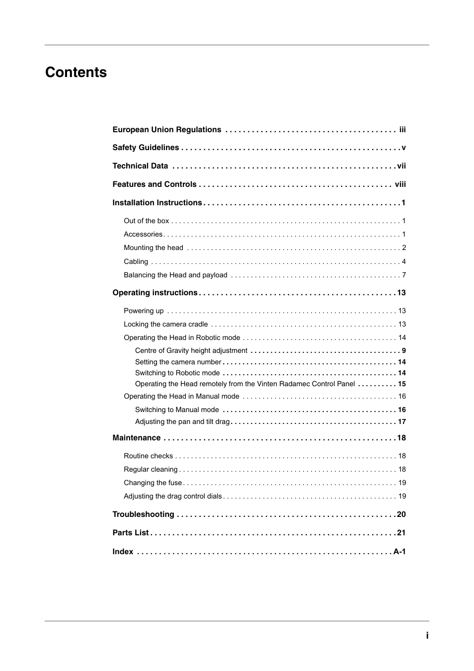 Vinten Radamec Fusion FH-100 User Manual | Page 4 / 38