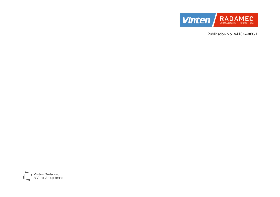 Back cover | Vinten Radamec Fusion FH-145 User Manual | Page 24 / 24