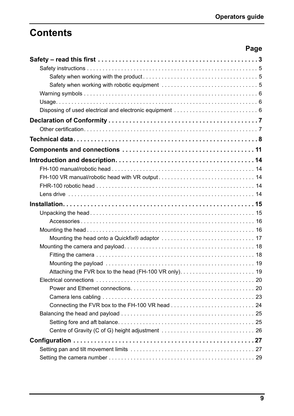 Vinten Radamec Fusion FHR-100 User Manual | Page 11 / 44
