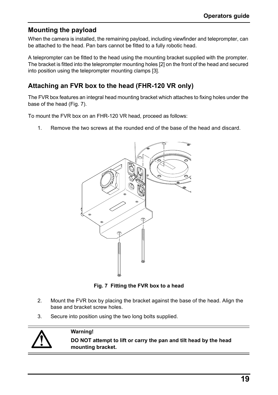 Vinten Radamec Fusion FHR-120 User Manual | Page 21 / 40