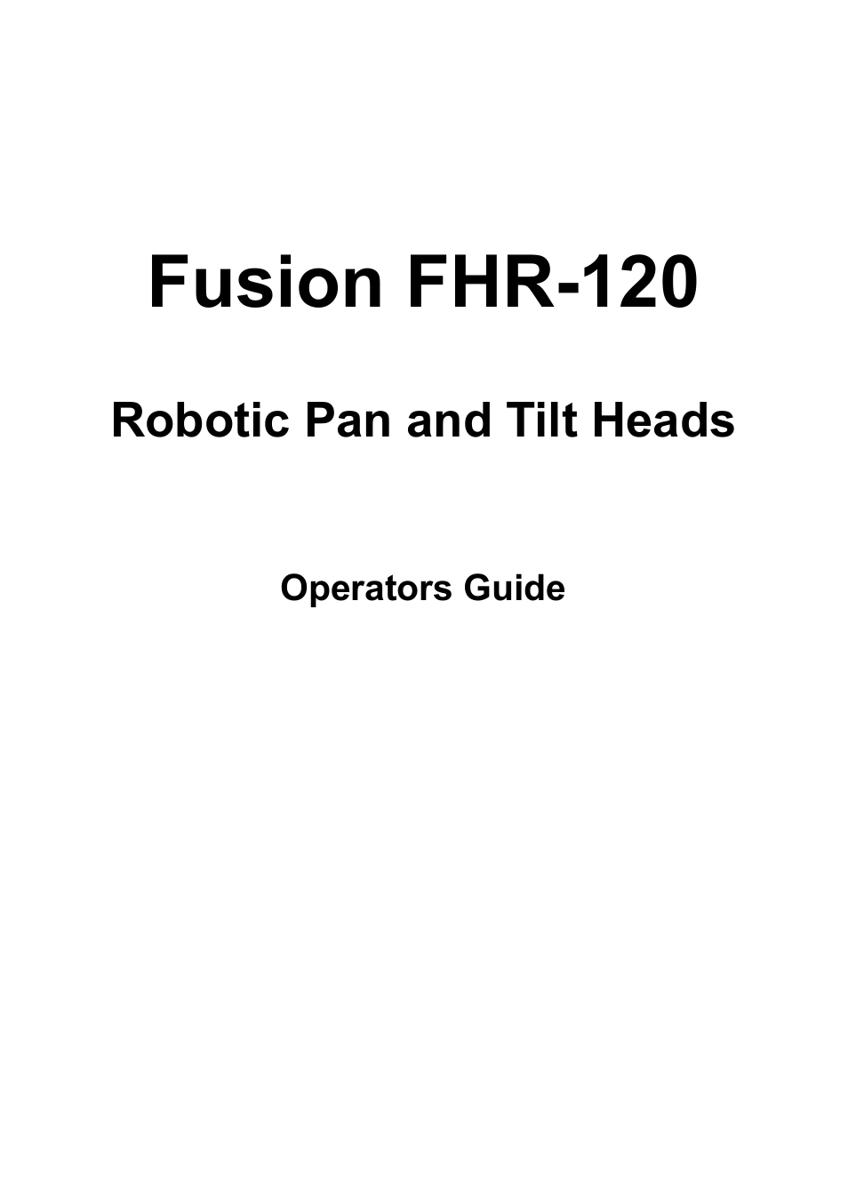 Fusion fhr-120 | Vinten Radamec Fusion FHR-120 User Manual | Page 3 / 40