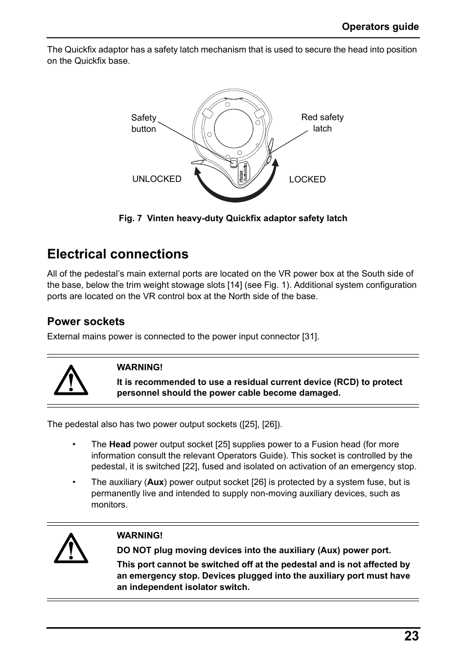 Electrical connections | Vinten Radamec Fusion FP-188 User Manual | Page 25 / 38