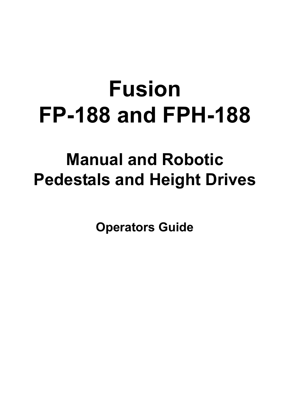 Vinten Radamec Fusion FP-188 User Manual | Page 3 / 38