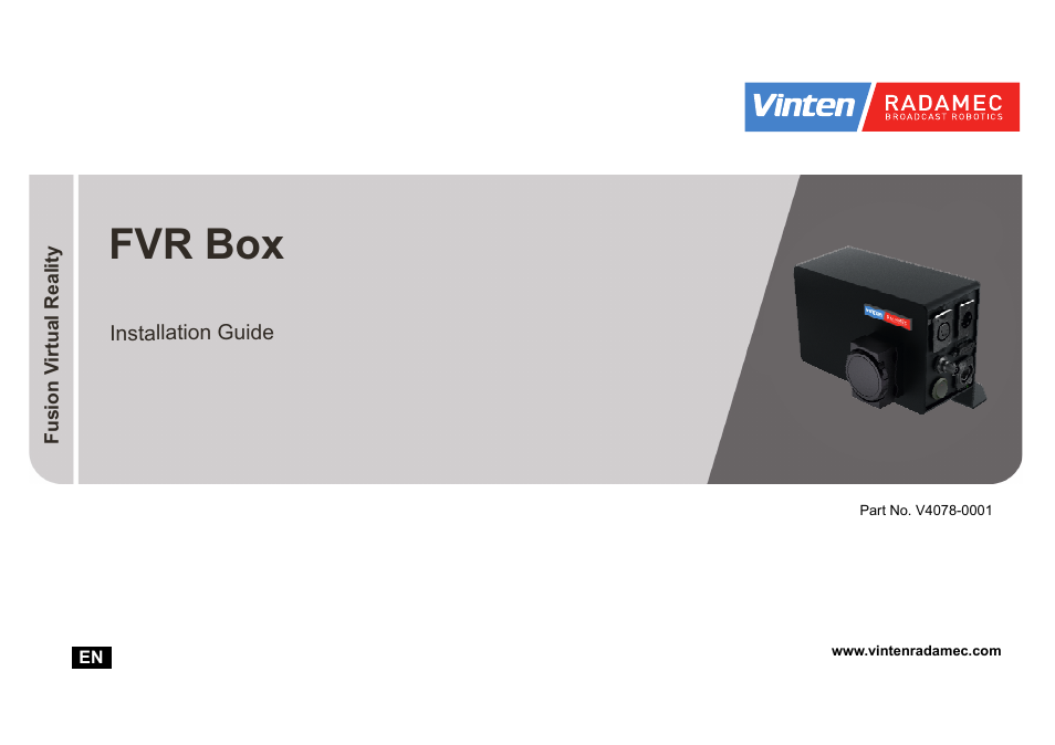 Vinten Radamec Fusion Virtual Reality box (FVR) User Manual | 20 pages