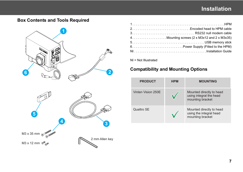 Installation | Vinten Radamec Head Processing Module (HPM) User Manual | Page 9 / 20