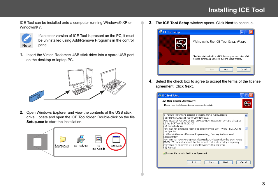 Installing ice tool | Vinten Radamec ICE Tool User Manual | Page 5 / 24