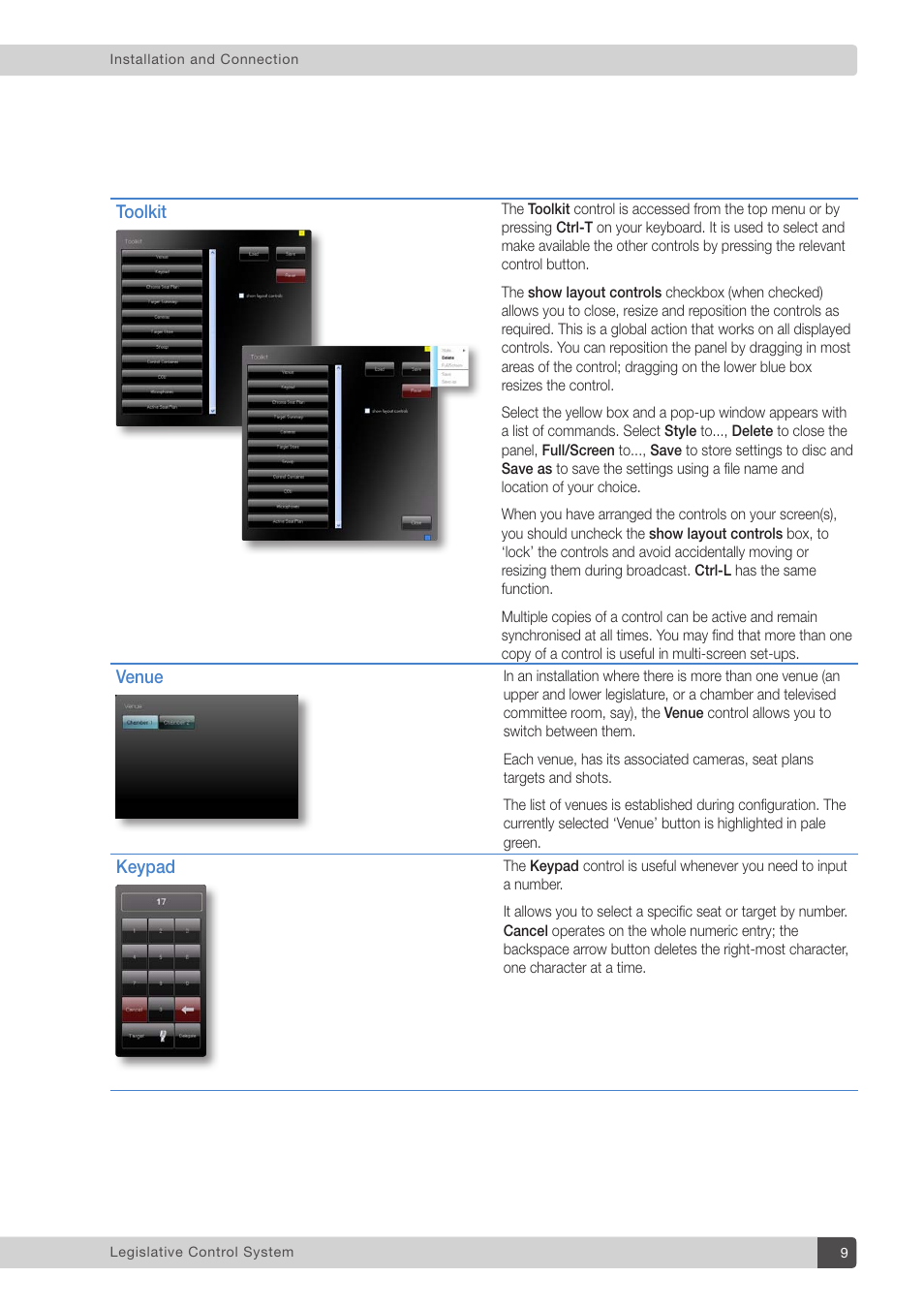 Vinten Radamec Legislative Control System User Manual | Page 11 / 34