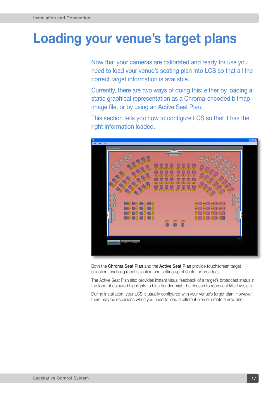 Loading your venue’s target plans | Vinten Radamec Legislative Control System User Manual | Page 19 / 34