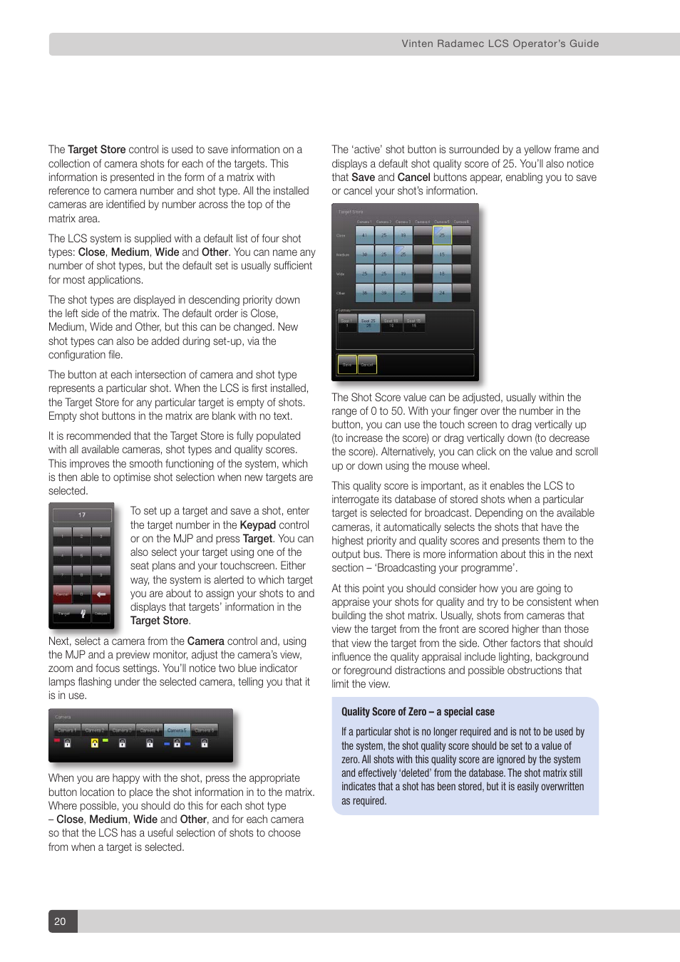Vinten Radamec Legislative Control System User Manual | Page 22 / 34