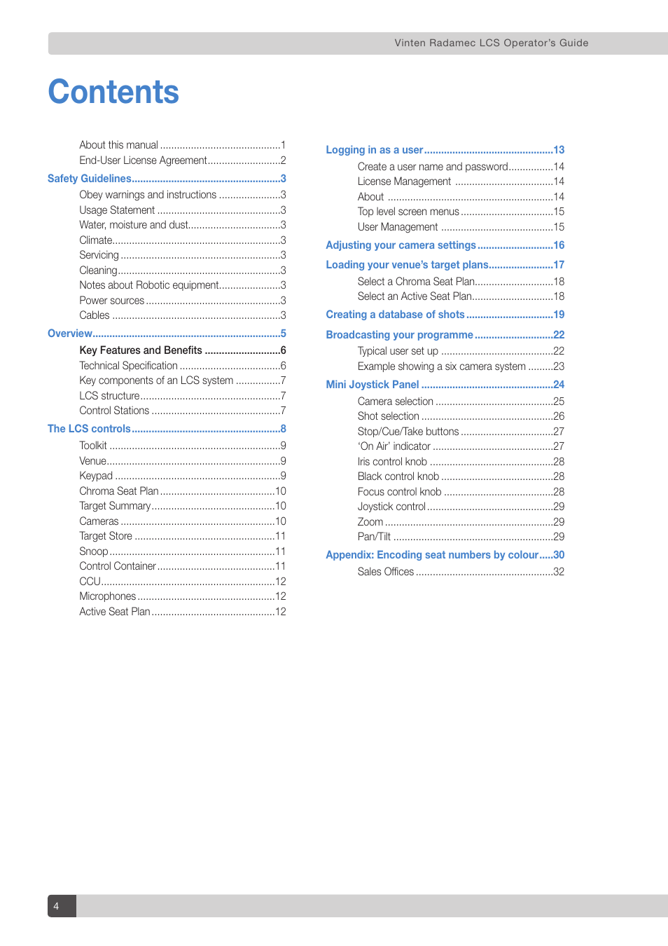 Vinten Radamec Legislative Control System User Manual | Page 6 / 34