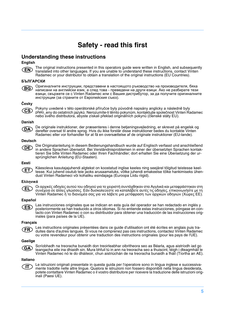 Safety - read this first, Understanding these instructions | Vinten Radamec Native Lens Drive (NLD) User Manual | Page 5 / 19