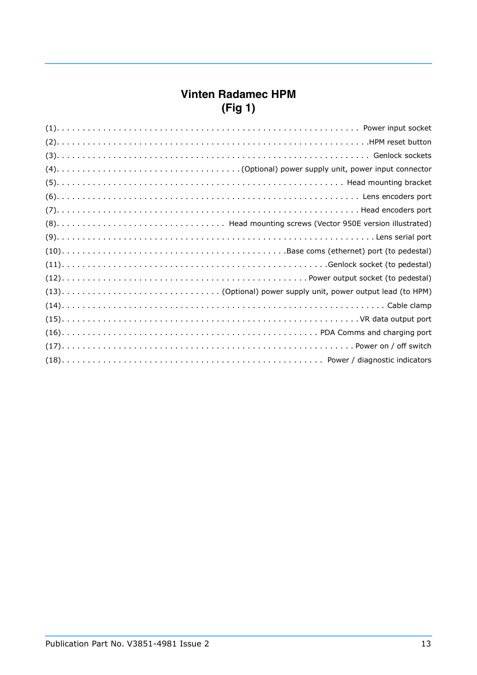 Vinten radamec hpm (fig 1) | Vinten Radamec Quattro SE HPM User Manual | Page 15 / 23