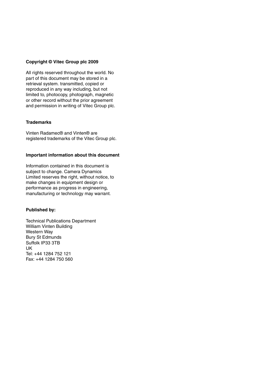 Vinten Radamec Quattro SE HPM User Manual | Page 4 / 23