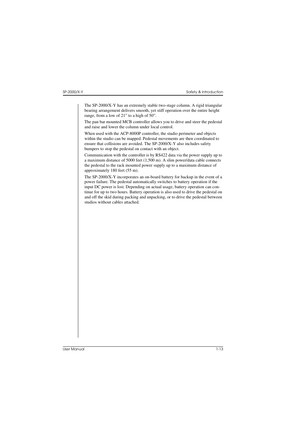 Vinten Radamec SP-2000 Pedestal User Manual | Page 23 / 106