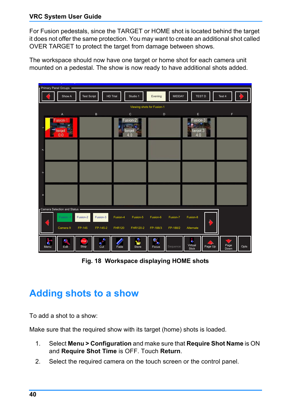 Adding shots to a show | Vinten Radamec Control (VRC) User Manual | Page 41 / 100