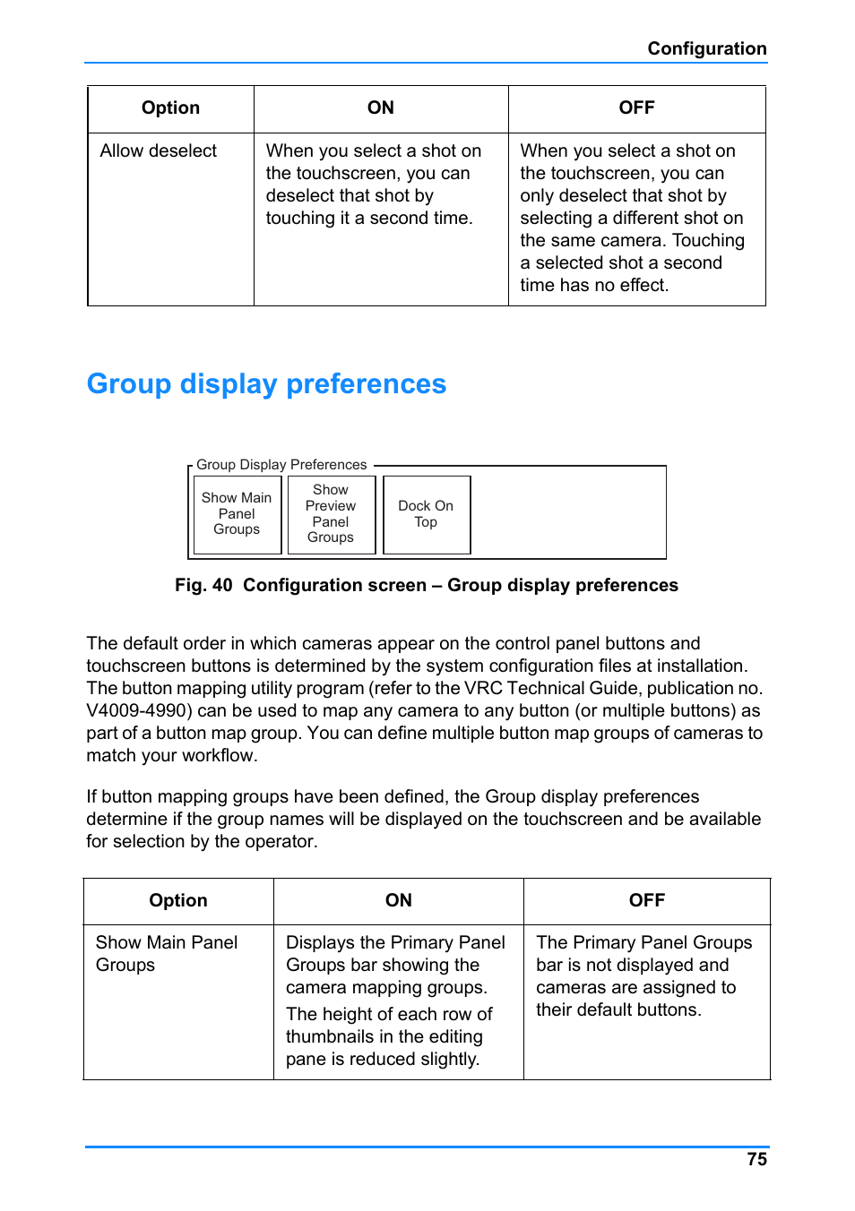 Group display preferences | Vinten Radamec Control (VRC) User Manual | Page 76 / 100