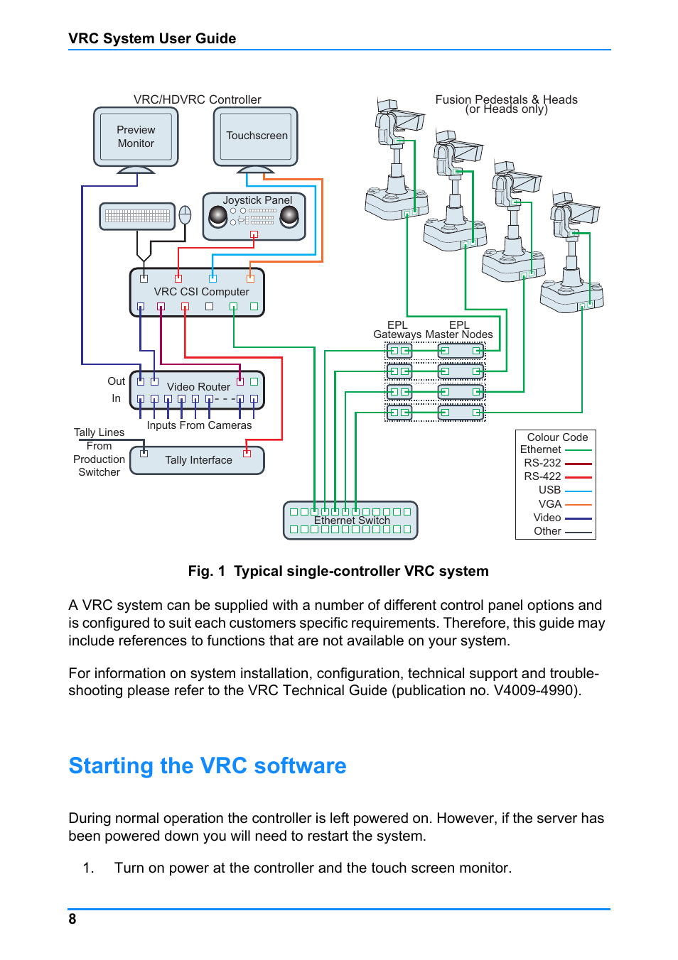 Starting the vrc software | Vinten Radamec Control (VRC) User Manual | Page 9 / 100