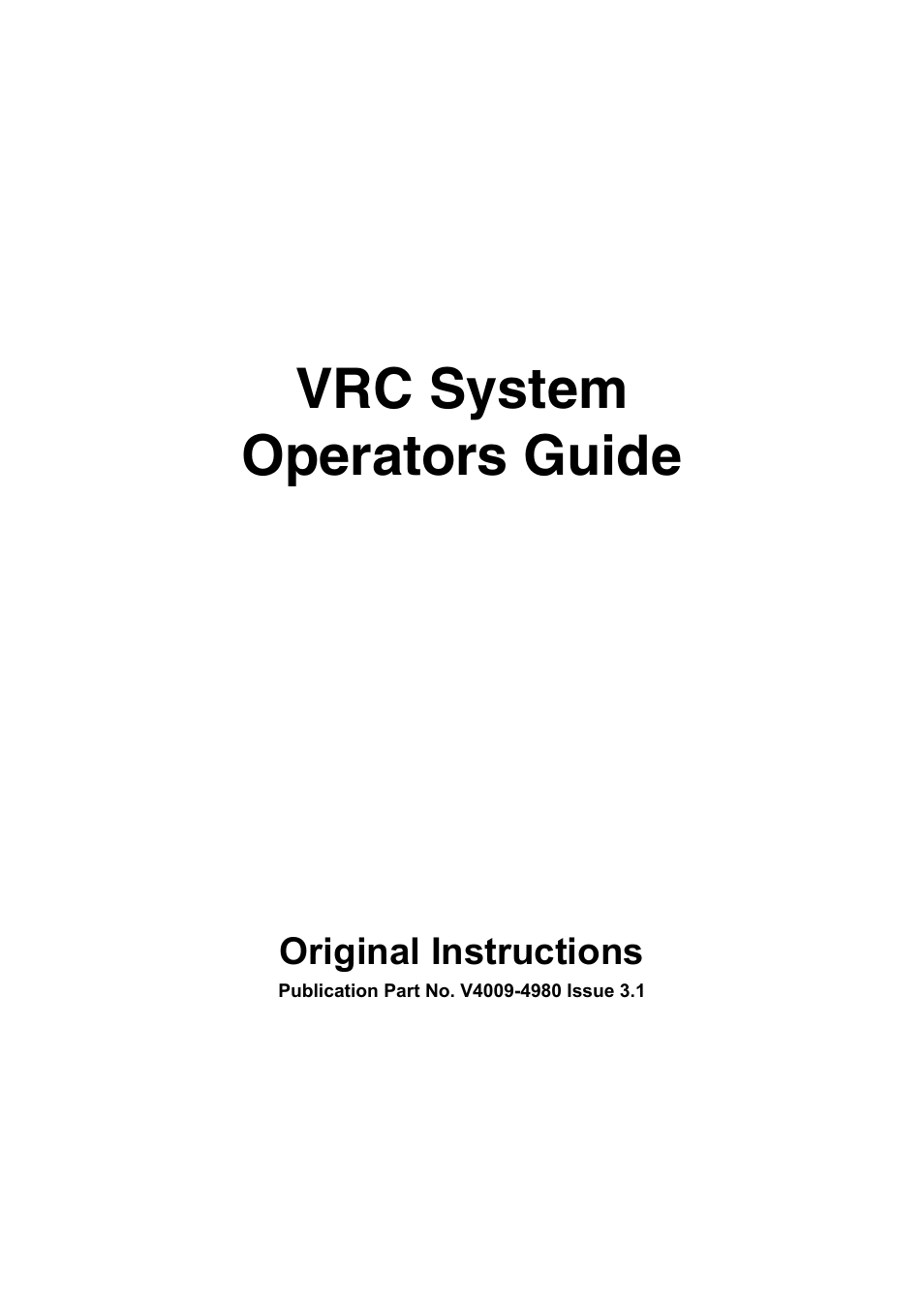 Vrc system operators guide | Vinten Radamec HDVRC User Manual | Page 3 / 70