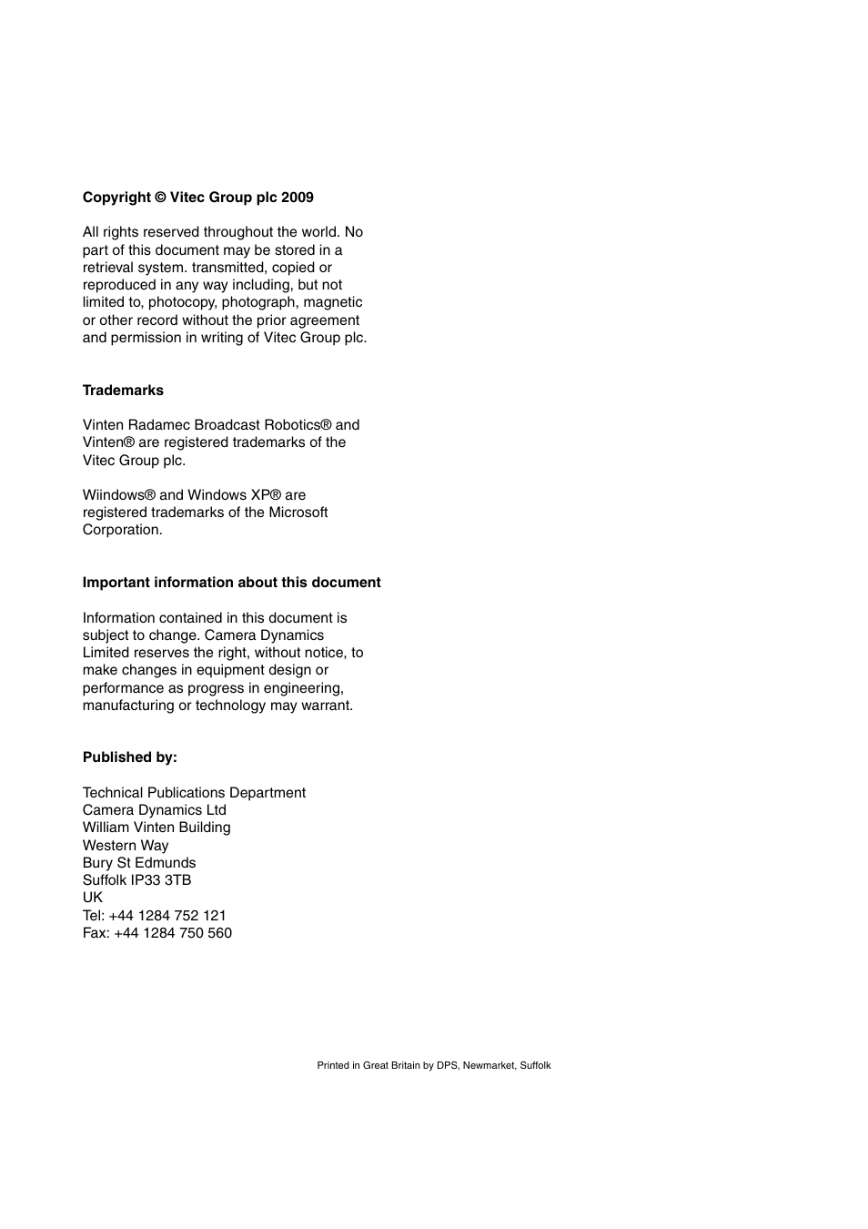 Vinten Radamec HDVRC User Manual | Page 4 / 70