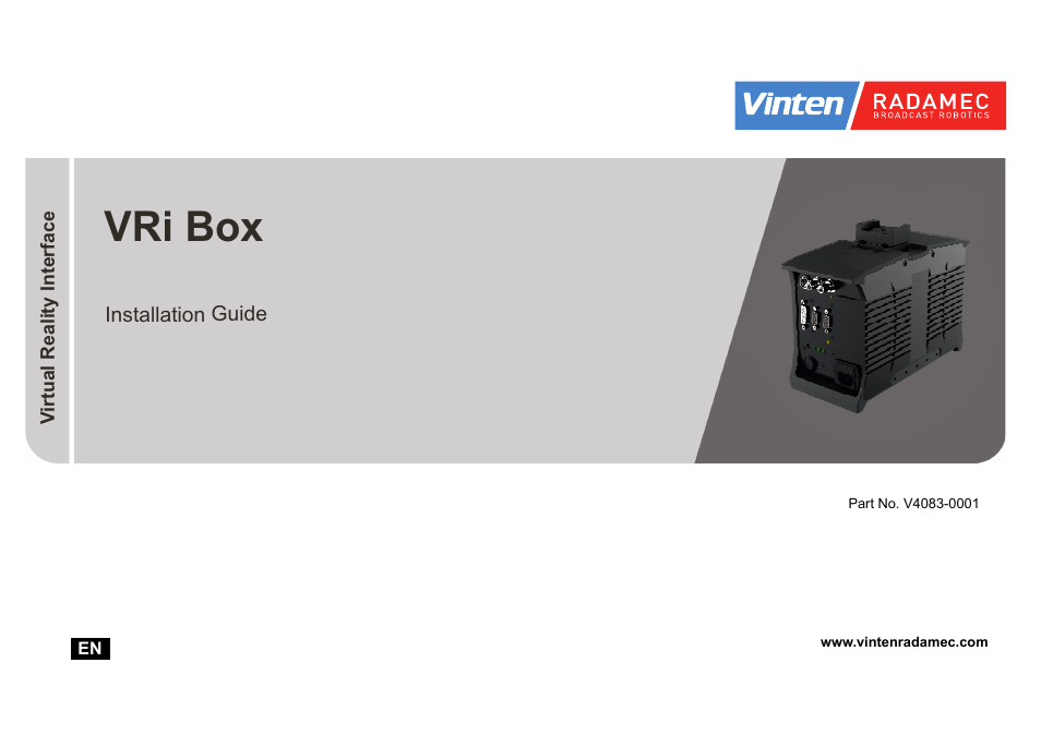 Vinten Radamec Virtual Reality interface (VRi) User Manual | 24 pages