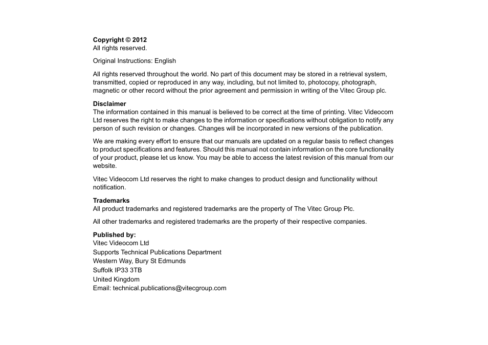 Vinten Radamec Virtual Reality interface (VRi) User Manual | Page 2 / 24