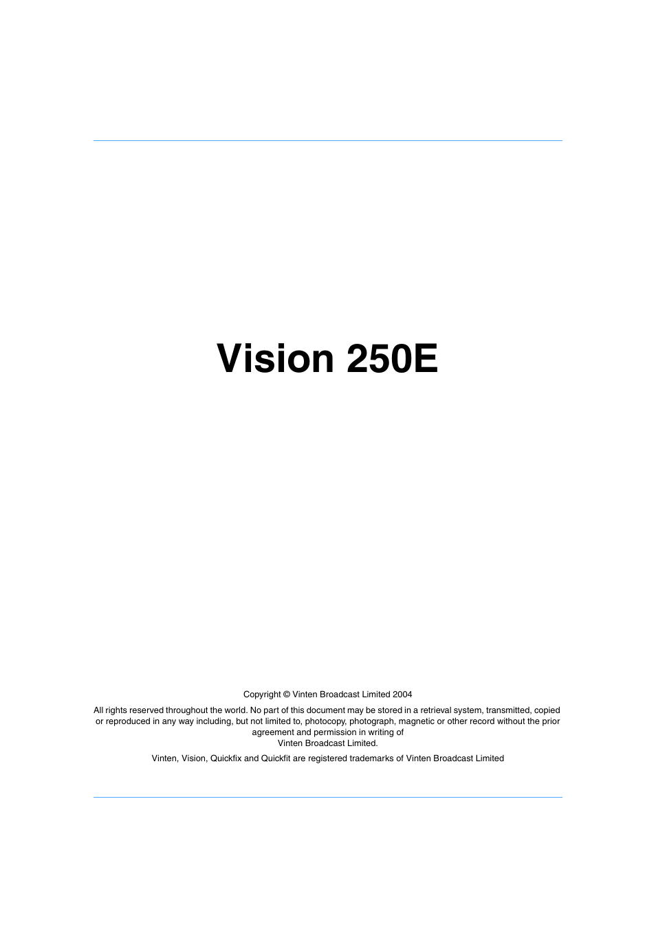 Vision 250e, Pan and tilt head | Vinten Radamec Vision 250E User Manual | Page 2 / 18