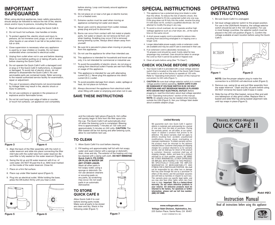 Voltage Valet QC2 User Manual | 1 page