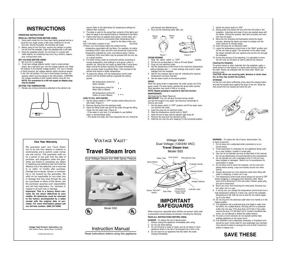 Voltage Valet SS2 User Manual | 1 page