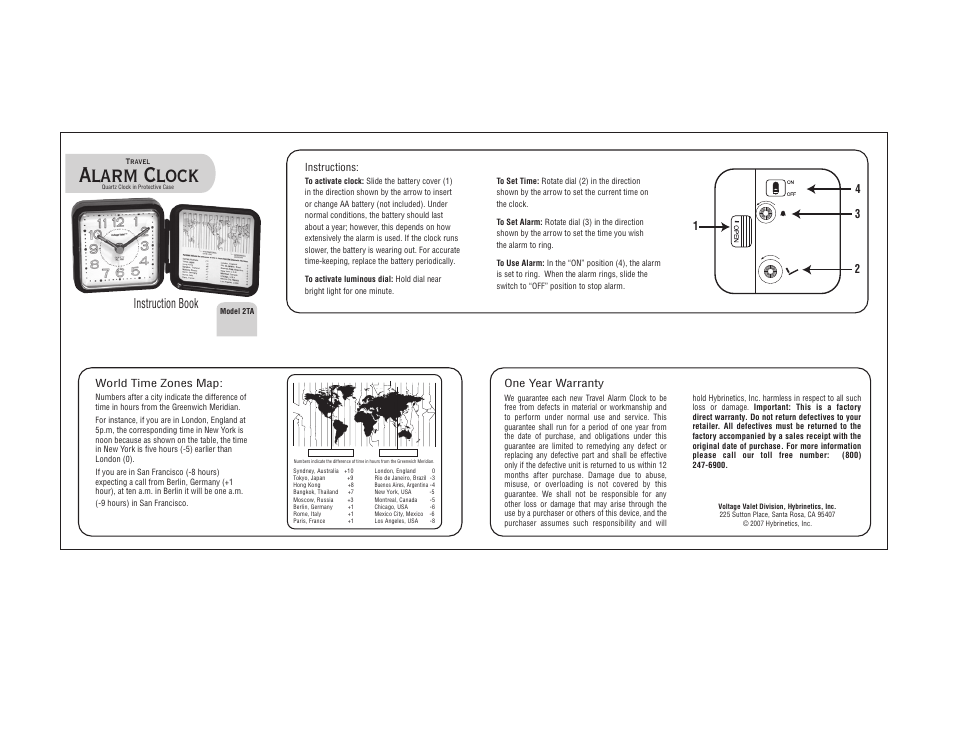 Voltage Valet 2TA User Manual | 1 page