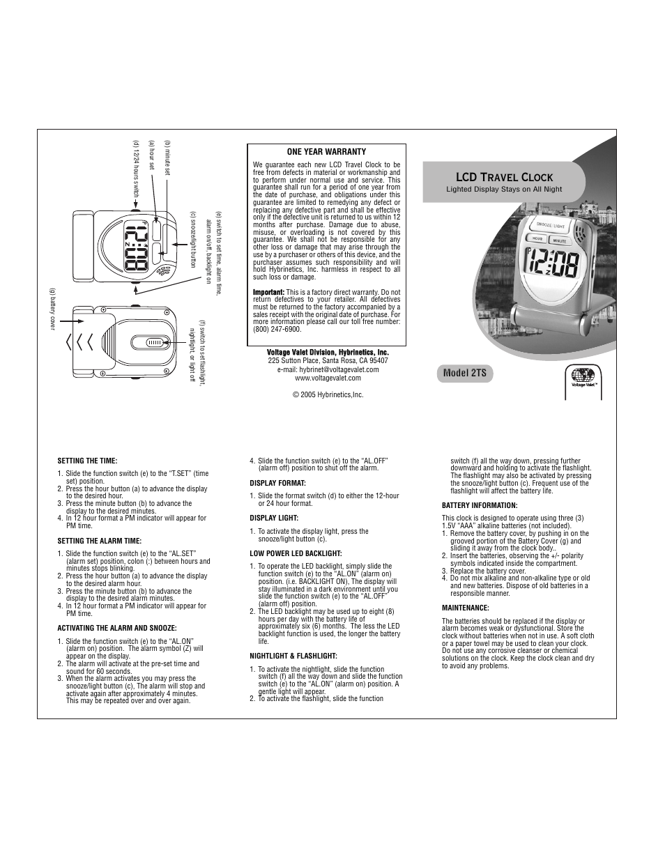 Voltage Valet 2TS User Manual | 1 page