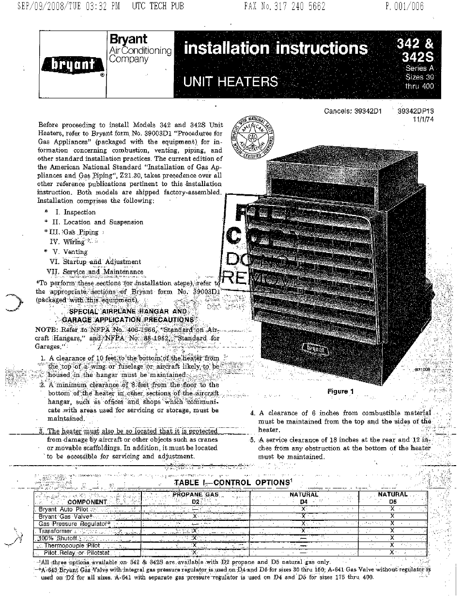 Bryant 342S User Manual | 6 pages