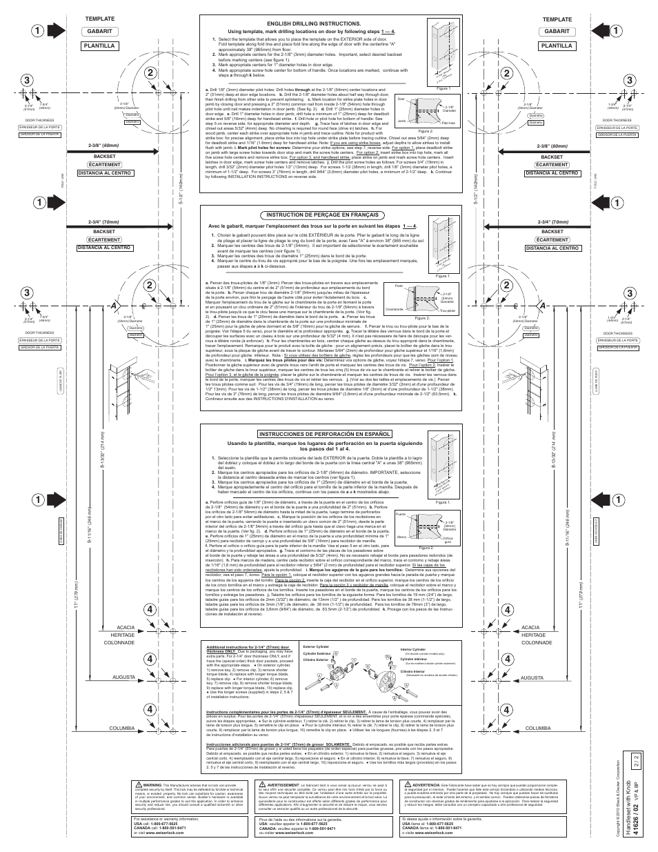 Weiser Welcome Home Handlesets with Knobs User Manual | Page 2 / 2
