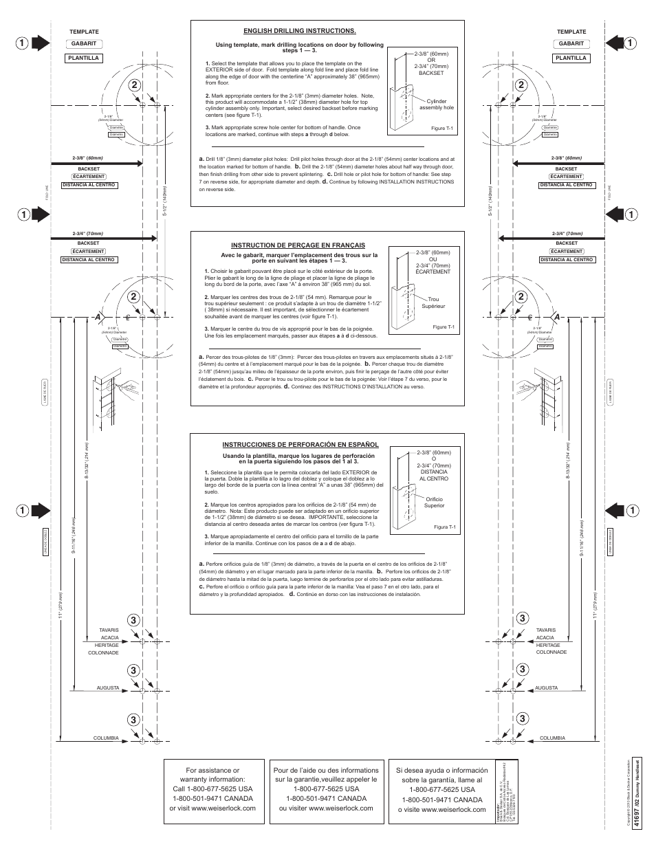 Weiser Welcome Home Inactive Handleset User Manual | Page 2 / 2