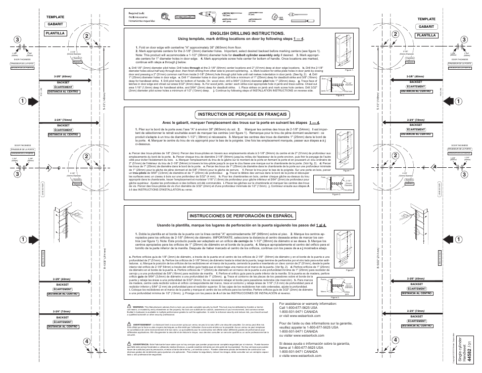 Weiser Safelock Handleset User Manual | Page 2 / 2
