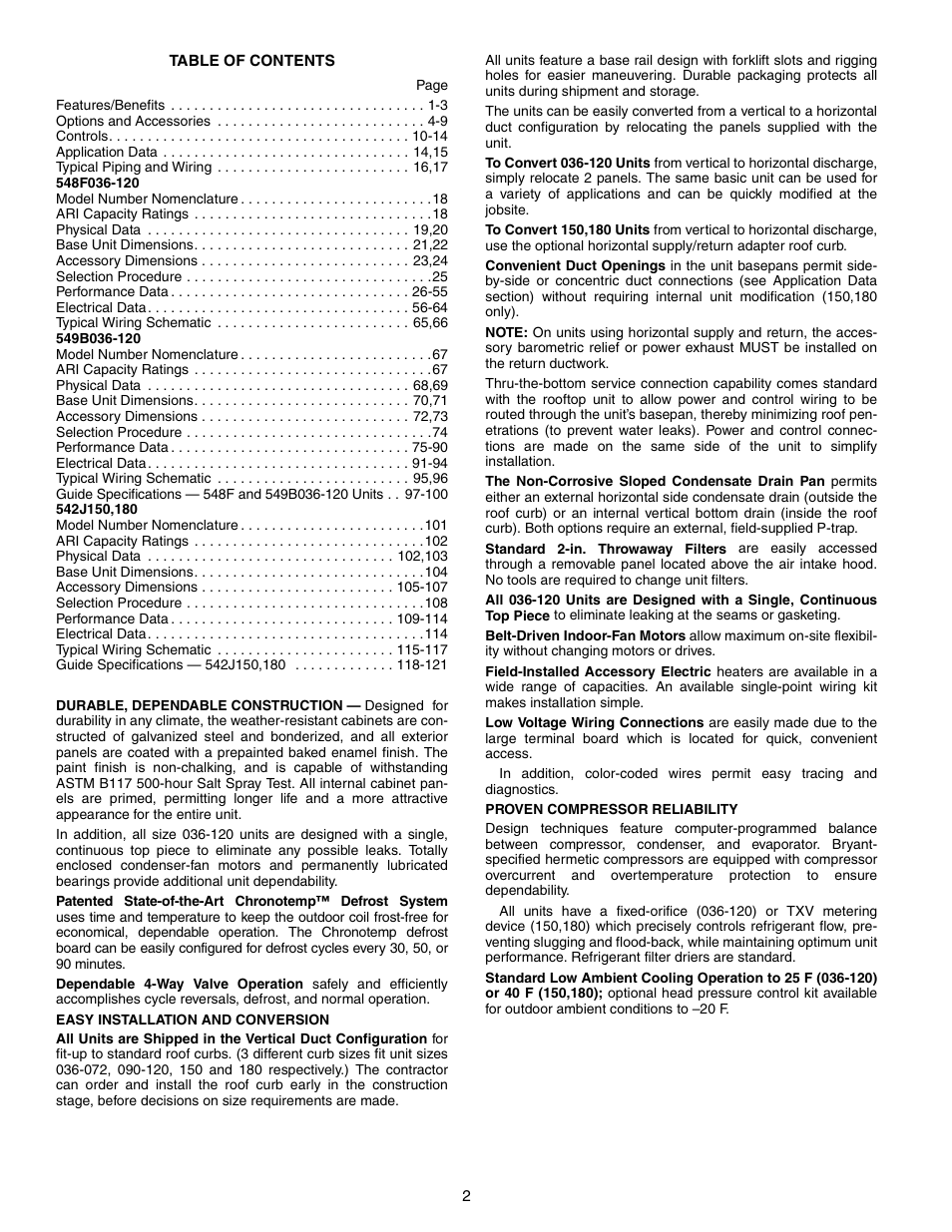 Bryant 548F User Manual | Page 2 / 122