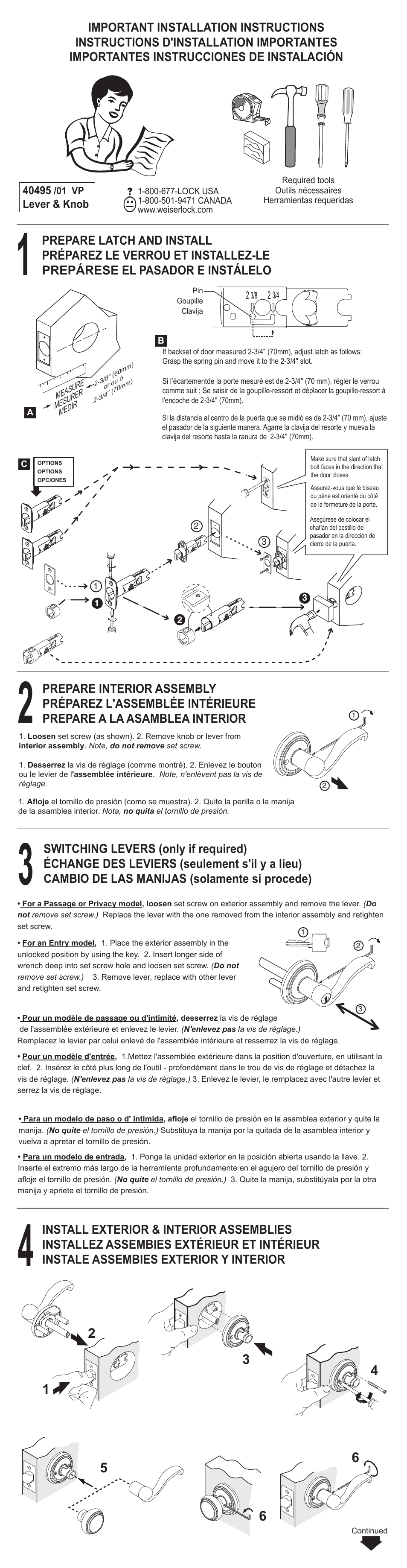 Weiser Collections Knobs User Manual | 2 pages