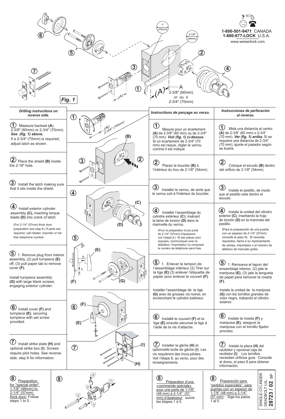 Weiser Collections Deadbolt - UL Rated User Manual | 2 pages