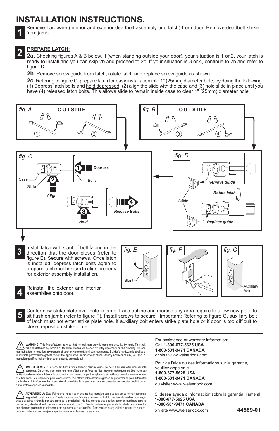 Weiser Gatelatch User Manual | 2 pages