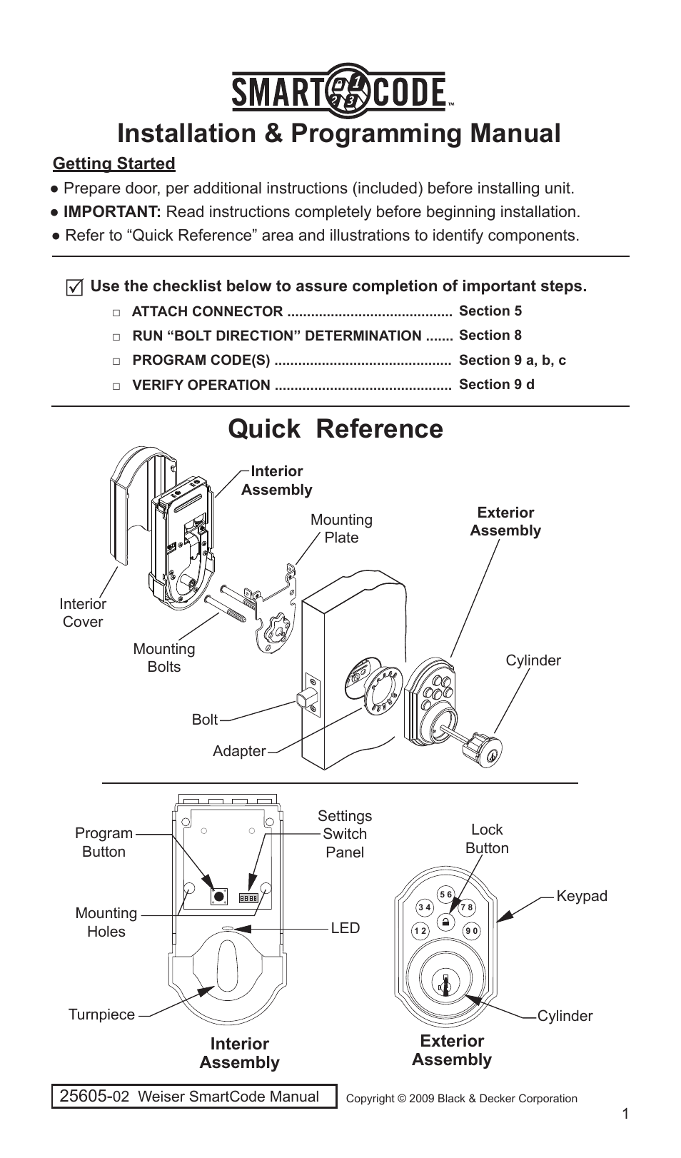 Weiser SmartCode5 - Traditional & Contemporary User Manual | 27 pages