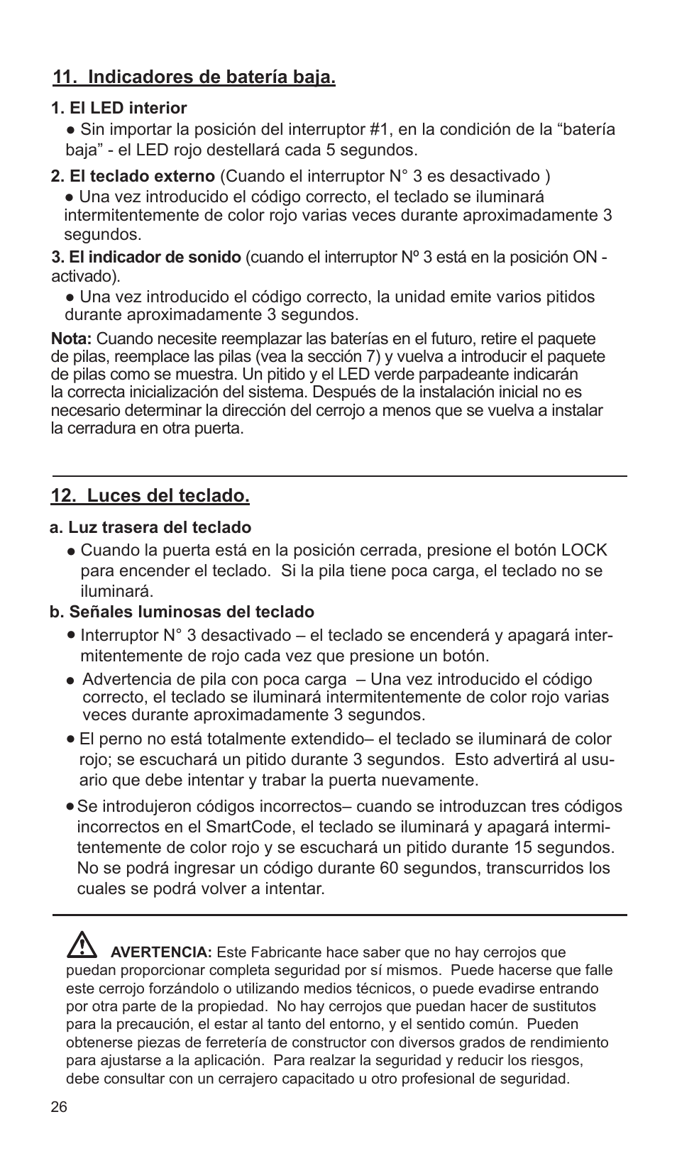 Weiser SmartCode5 - Traditional & Contemporary User Manual | Page 26 / 27